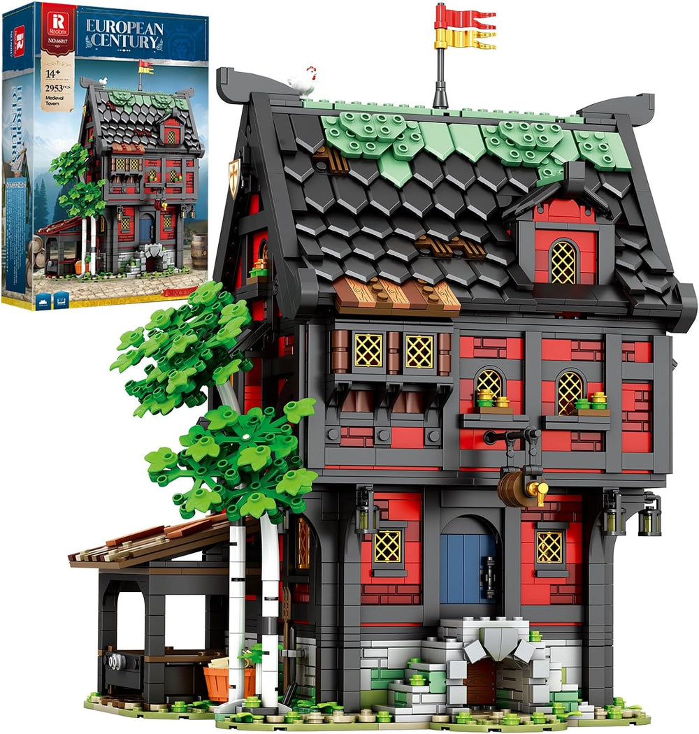 Reobrix Medieval Inn Building Set 66017, European Century Tavern for Home&...