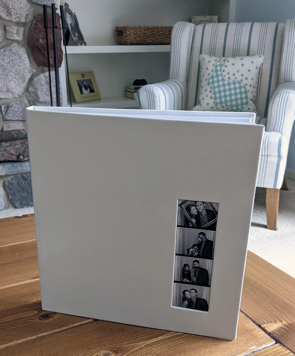 2x6 Photo Strip Album, White Cover White Pages, 2 Gel Pens