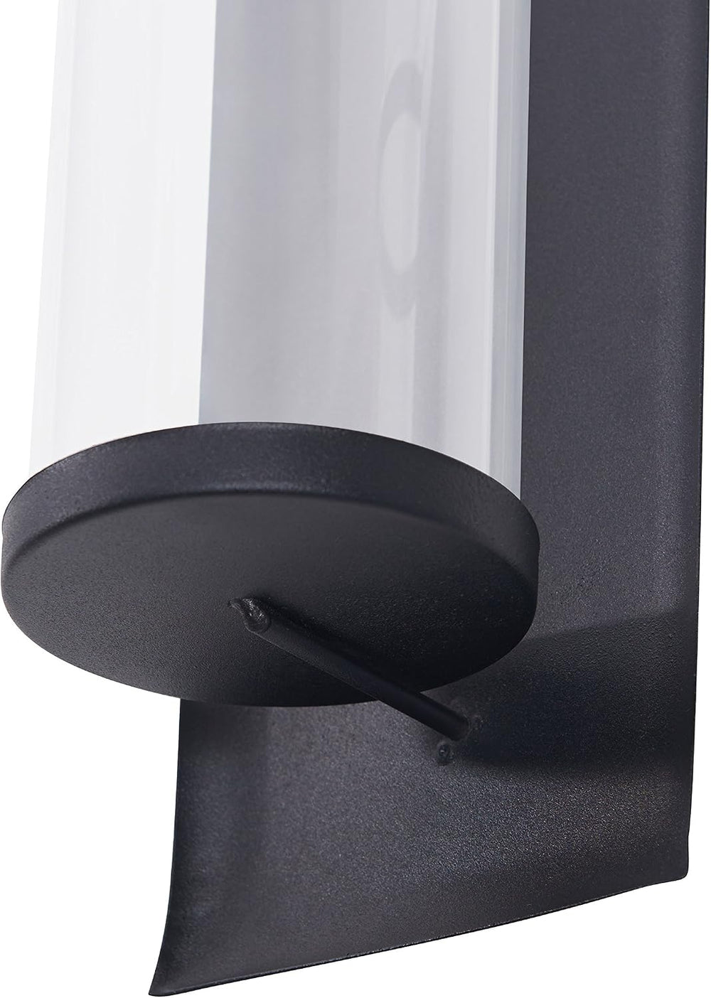 Danya B Metal Pillar Candle Sconces with Glass Inserts - A Wrought Iron Recta...