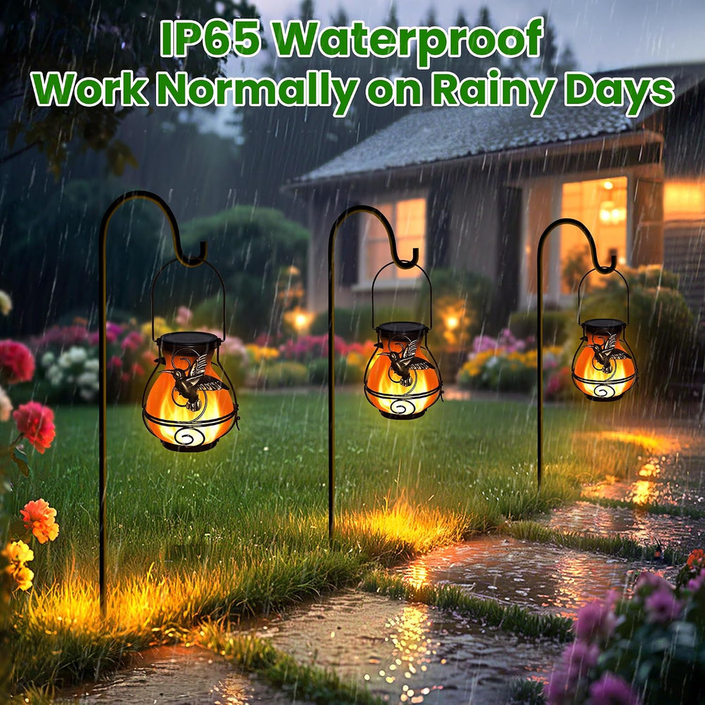 Solar Lanterns Outdoor Waterproof Hummingbird Hanging Solar Lantern