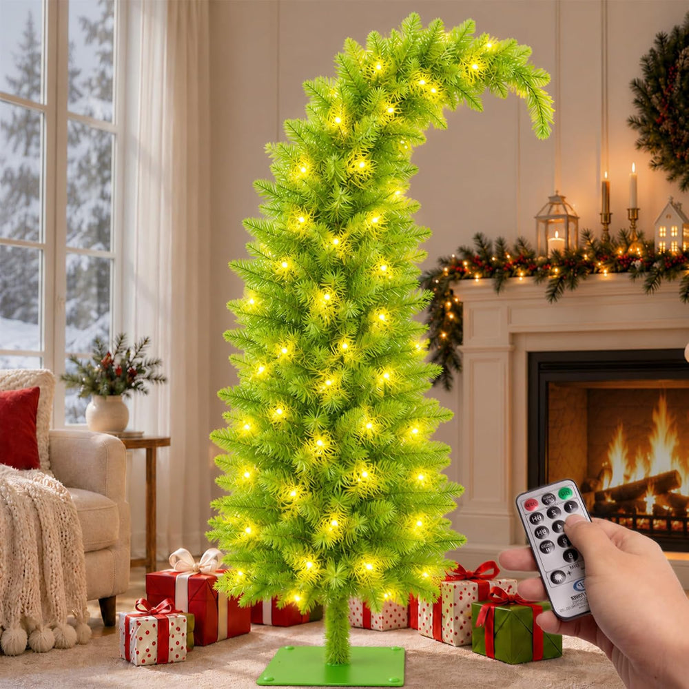 Christmas Decorations 6ft Pre-Lit Artificial Tree with Timer Remote Control