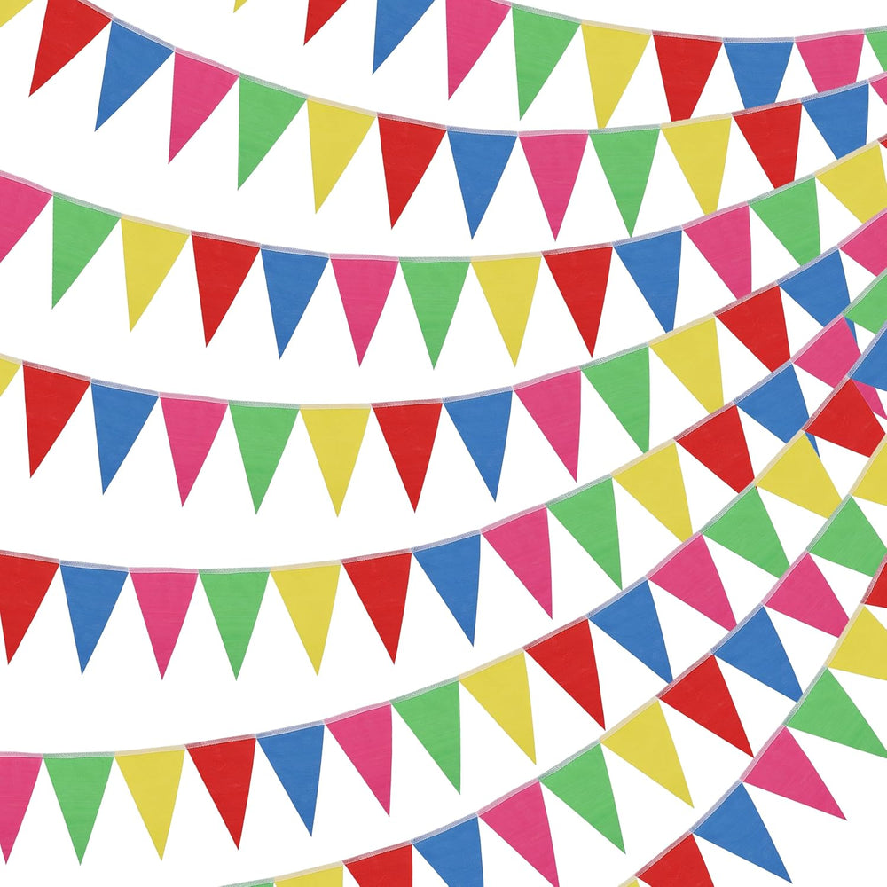 RUBFAC 1700ft 1200pcs Colorful Pennant Banner Flags Bulk
