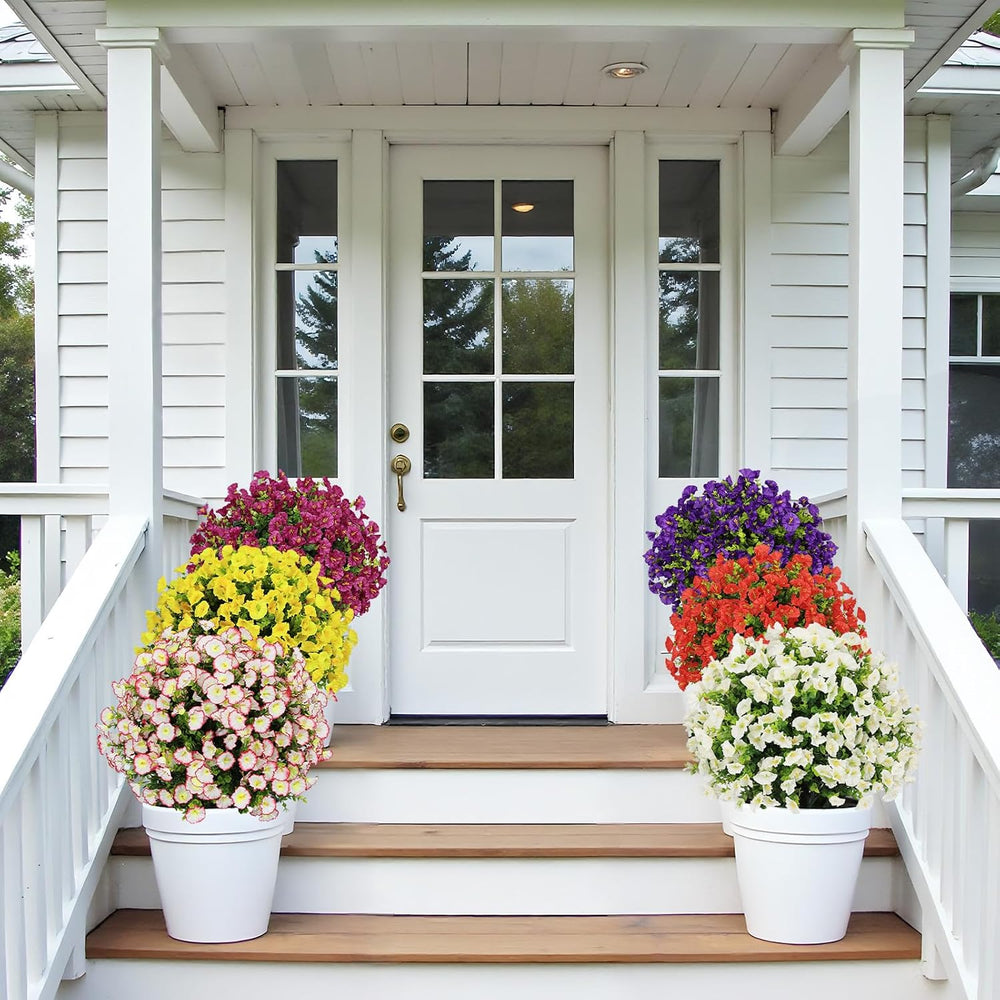 24" Artificial Potted Plants Outdoor, Faux Flowers UV Resistant