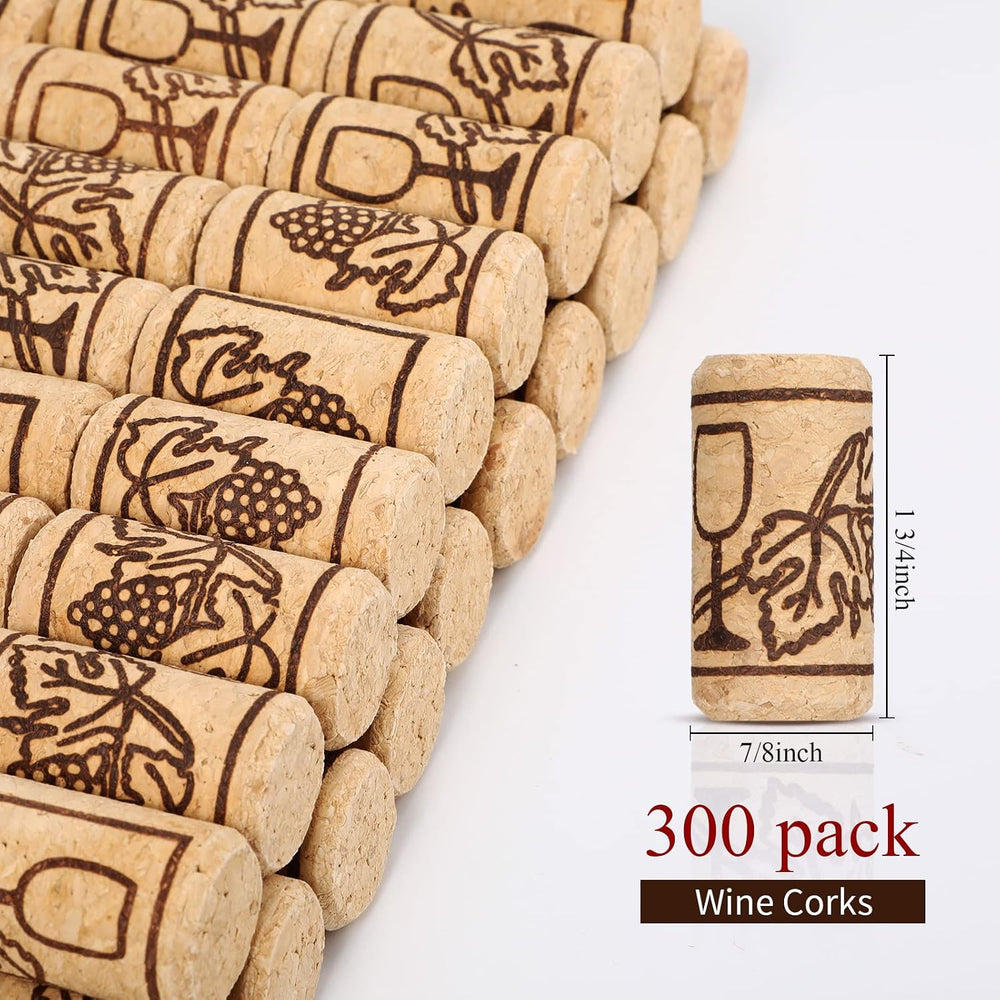 Qunclay 300 Pcs Natural Wine Cork for Bottle, 0.87" X 1.73", Straight