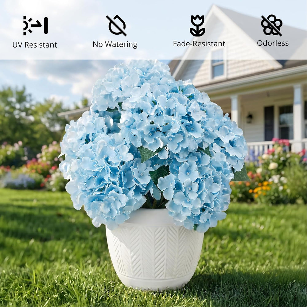Auihiay 12 Bundles Hydrangea Artificial Flowers for Outdoors and Indoor
