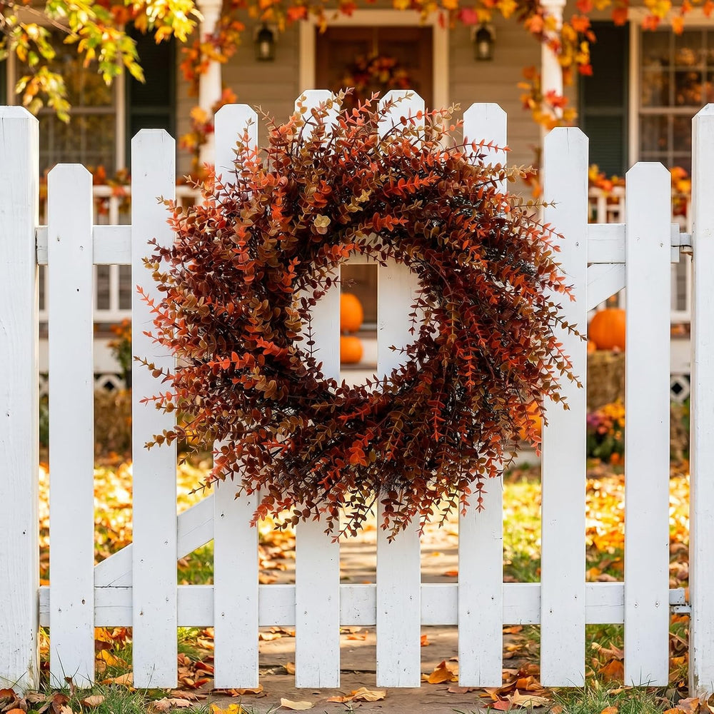 28" Fall Gradient Eucalyptus Wreaths for Front Door,Fall Decorations