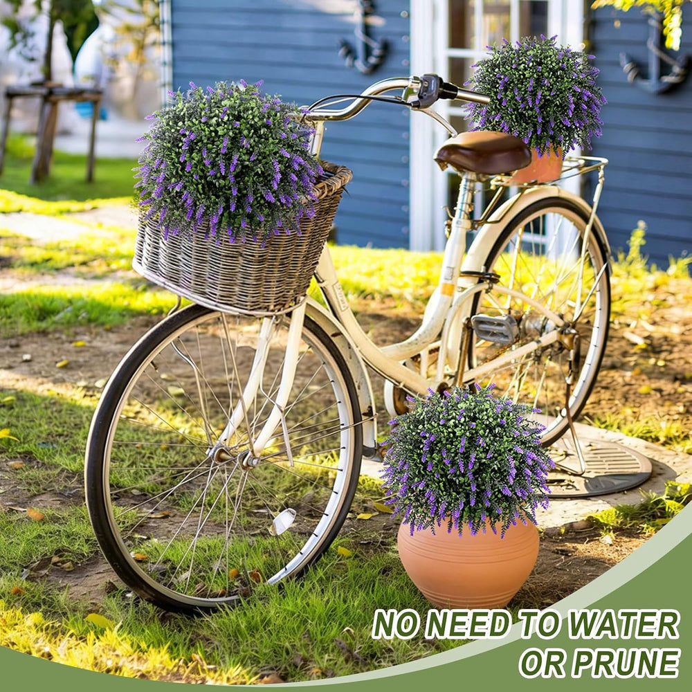 2 Pack Lavender Topiary Bushes, 25" Artificial Flowers for Outdoors