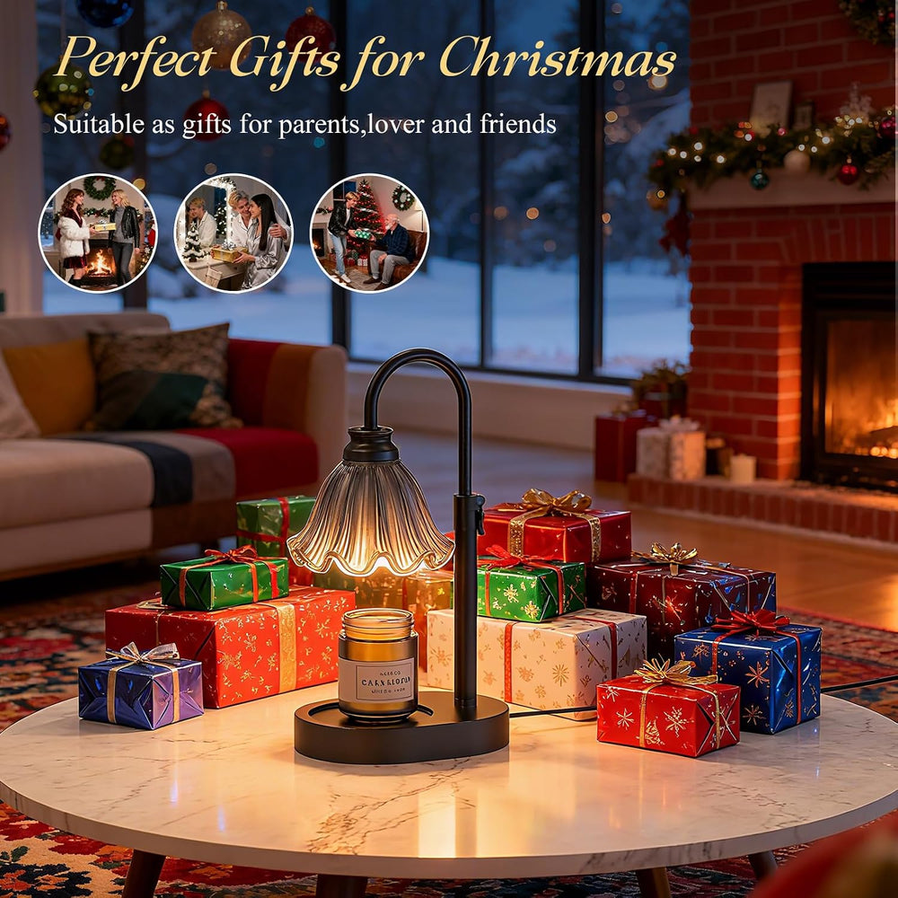 Flower Candle Warmer Lamp with Timer & 4-Level Dimmer, Adjustable Height