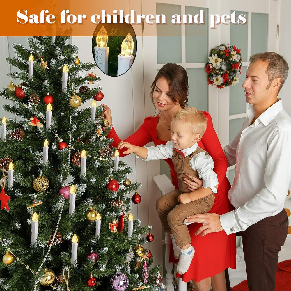 30 pcs Christmas Tree Candles with Clips, 4''Taper Candle Stick with ...