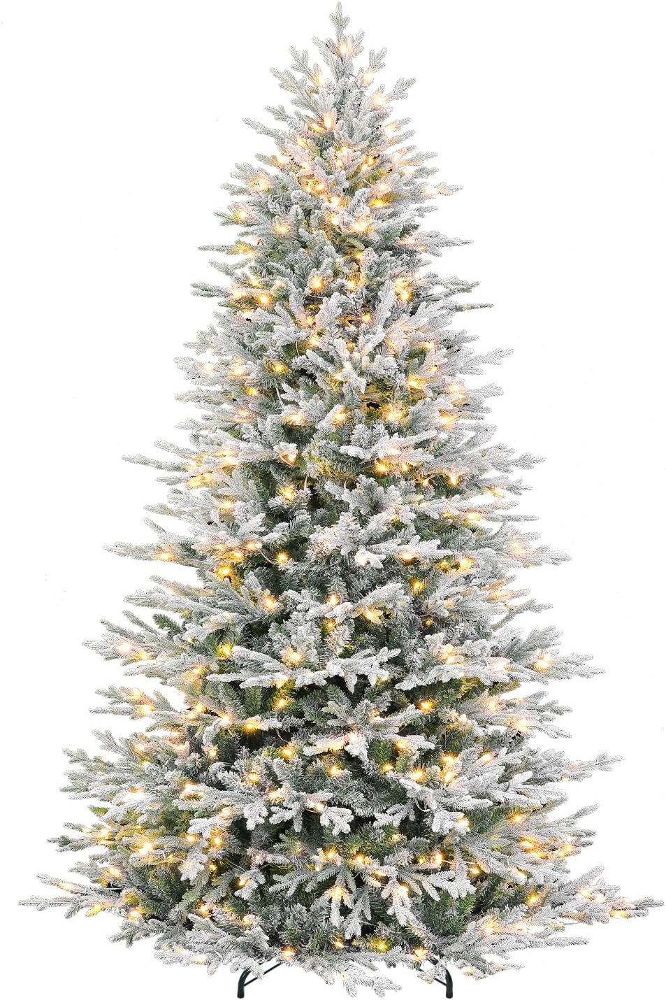 7.5FT Prelit Premium Flocked Christmas Tree, 3325 Realistic Tips