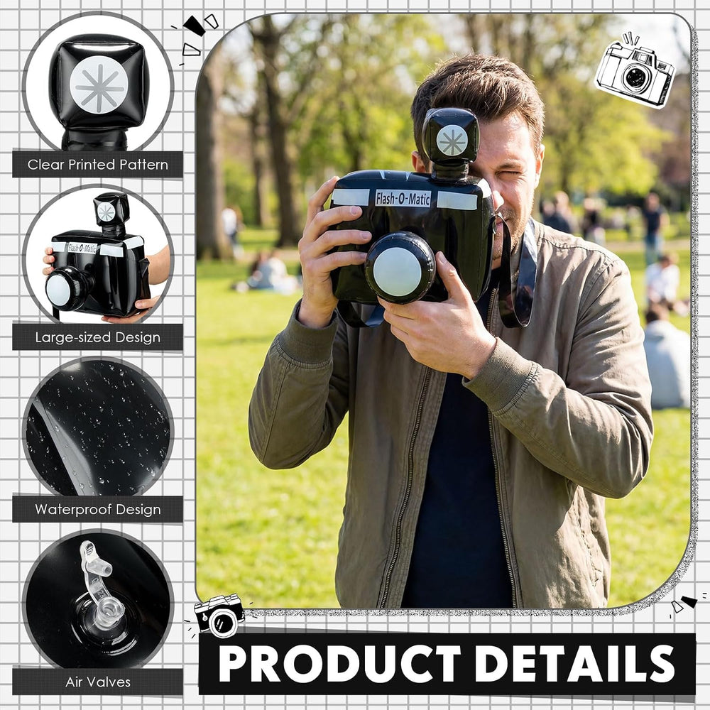 2 Pcs Inflatable Camera Prop, Black and White Fake Camera