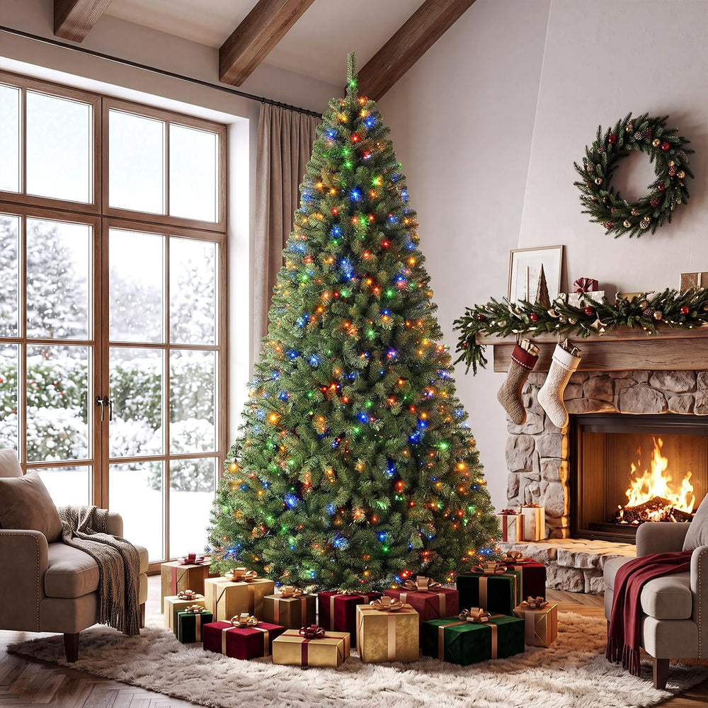 Goplus 8ft Pre-Lit Artificial Christmas Tree with Remote Control