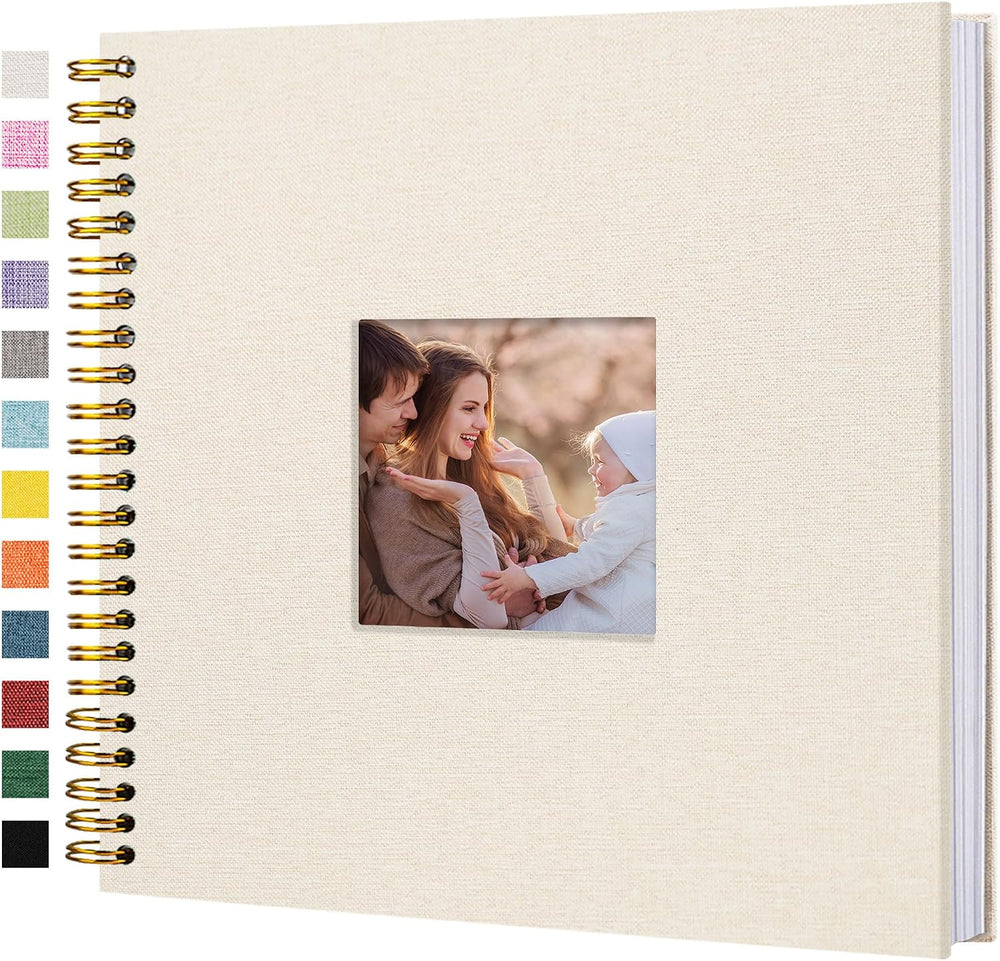 12"x12" Scrapbook Photo Album Linen Cover 40 Sheets 80 Pages White ...