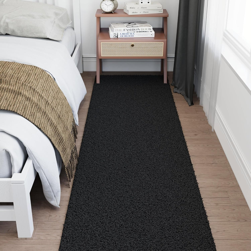 Ottomanson Long Shag Runner Rug 2' x 18', Fluffy Extra Long Hallway R...