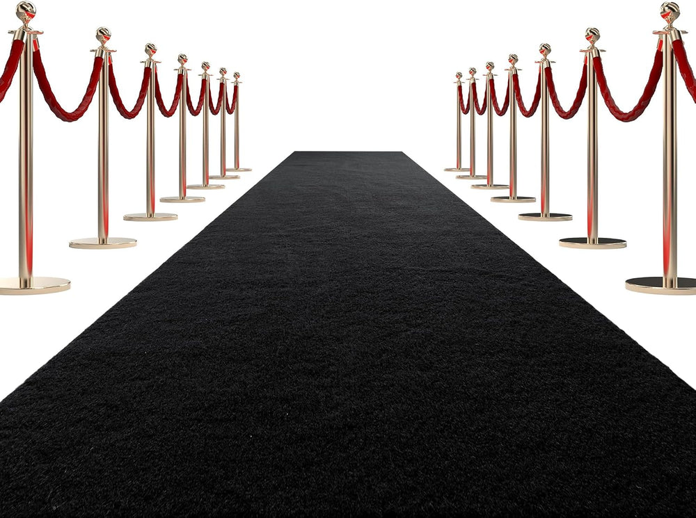 HOMBYS 450 GSM Extra Thick 3x10 ft Black Carpet Runner for Partys & Events
