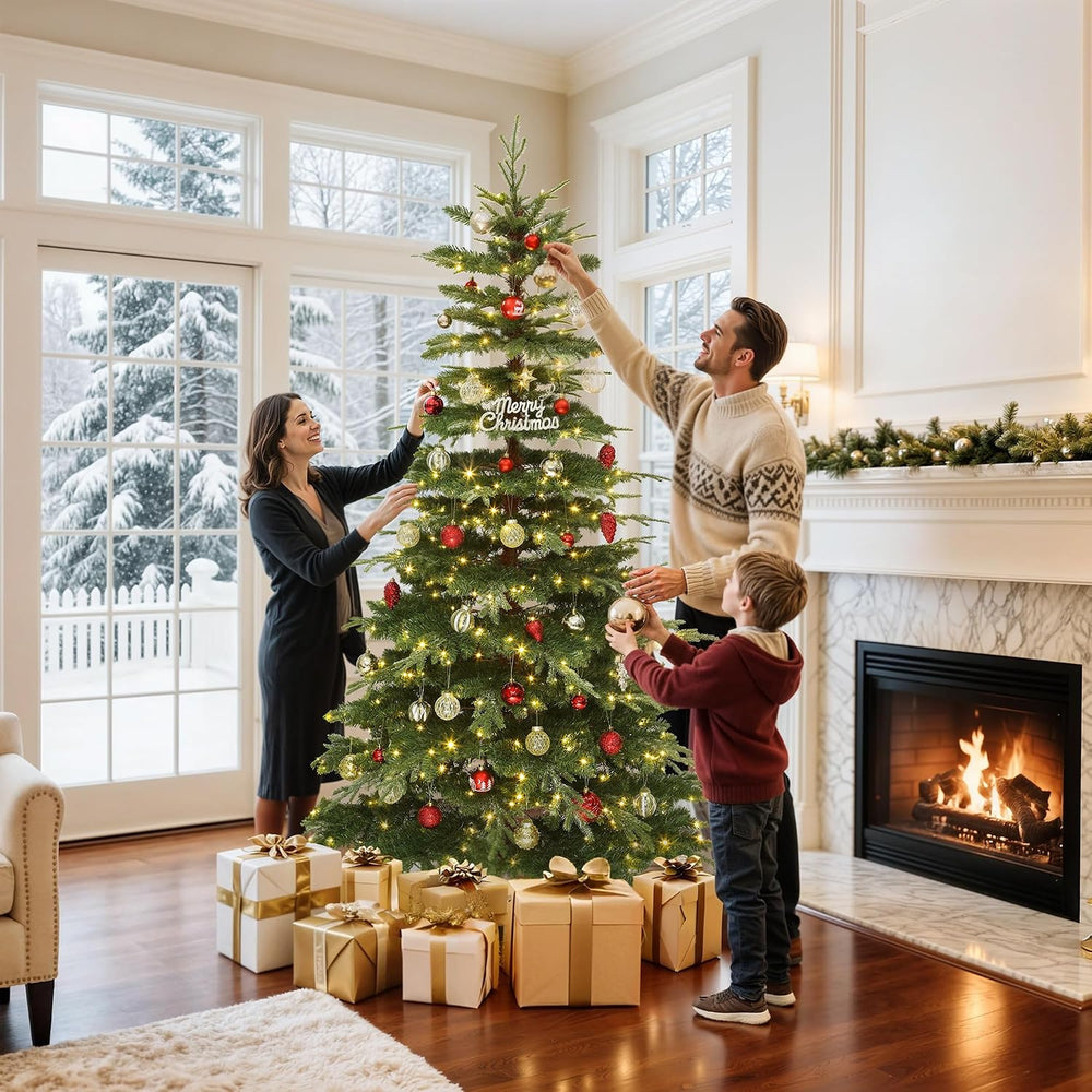 Prelit Aspen Fir Christmas Tree 6.5ft with Remote