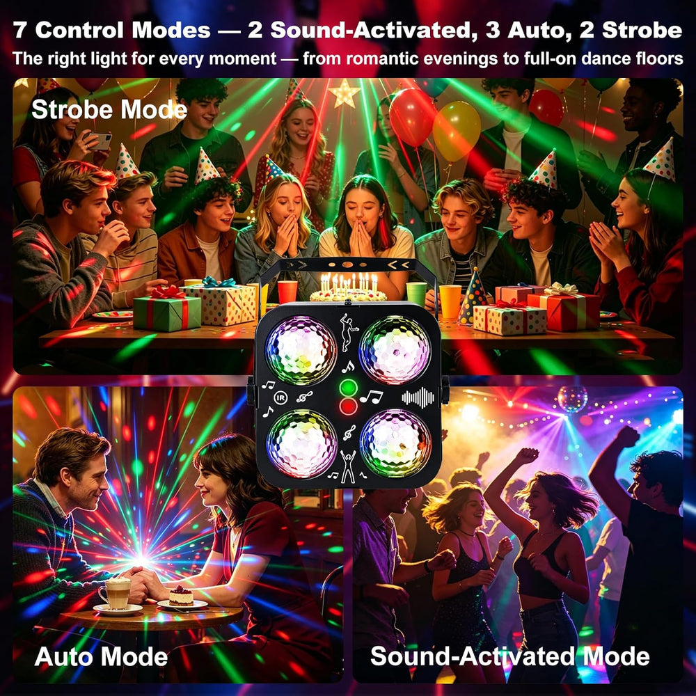 Party Lights DJ Disco Ball Light with 4 RGB Magic Balls and 90 Patterns