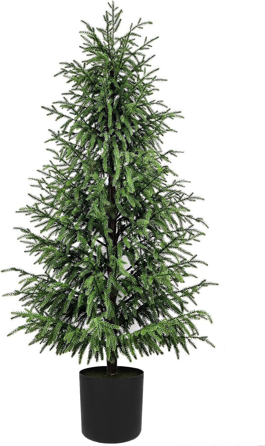 5FT Christmas Tree, Artificial Norfolk Pine Without Lights, Real-Touch PE Mat...