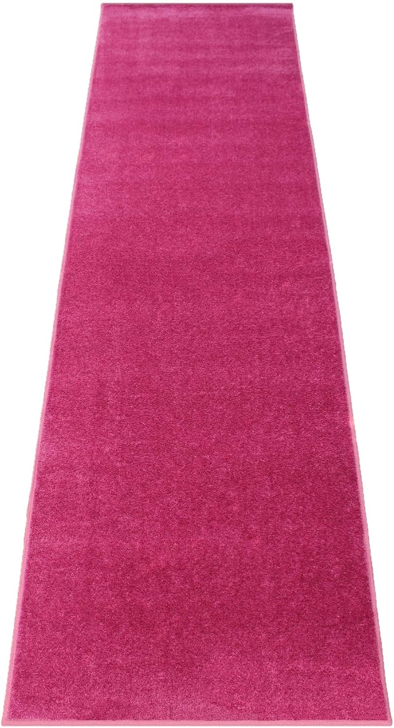 Pink Event Carpet Aisle Runner - Real Rug with Backing, Binding, 3X10 Ft