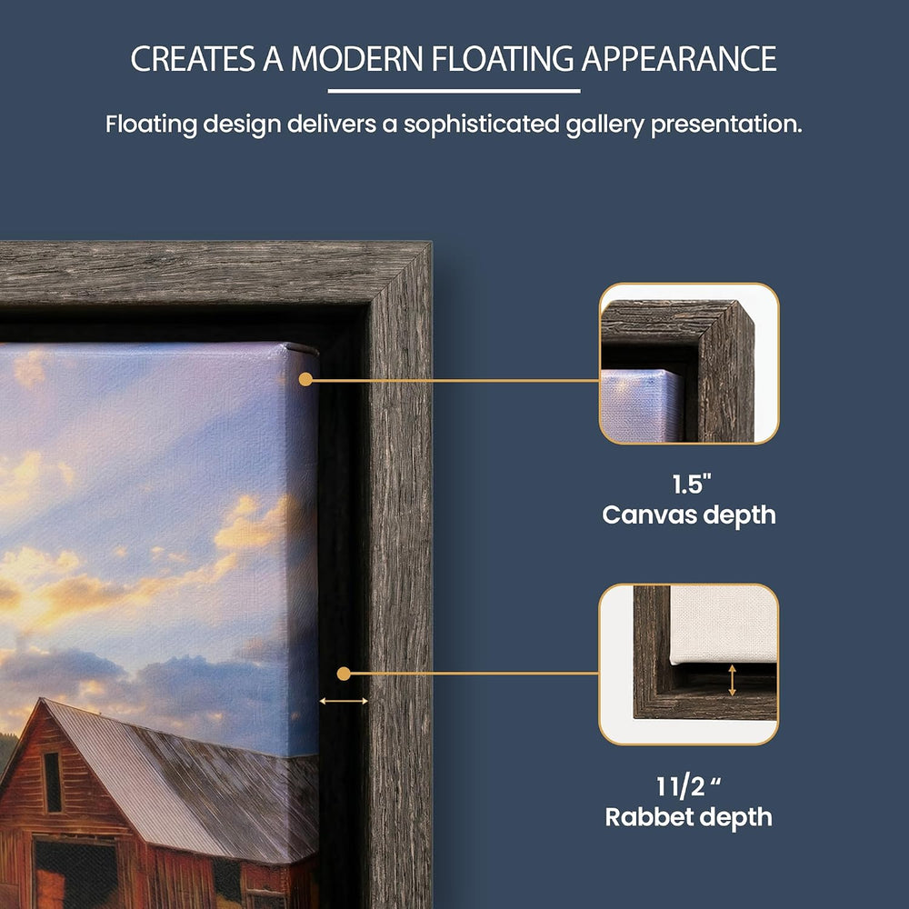 BARNWOODUSA | Rustic Barnwood Canvas Frame | For Oil Paintings & Wall Art...