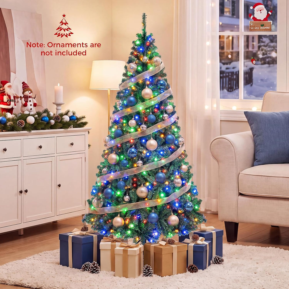 Goplus 4ft Pre-Lit Artificial Christmas Tree with 100 Lights, 11 Light-Mode