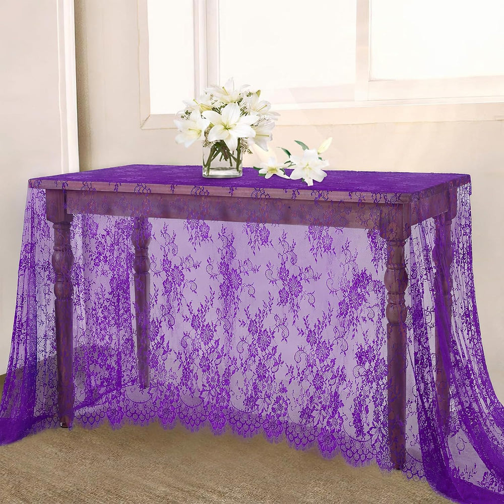 B-COOL Lace Tablecloths 2 Pieces 60 x 120 Inch Wedding Rectangle Table