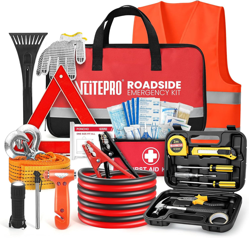 Roadside Emergency Car Kit for New Drivers, Families & Travel