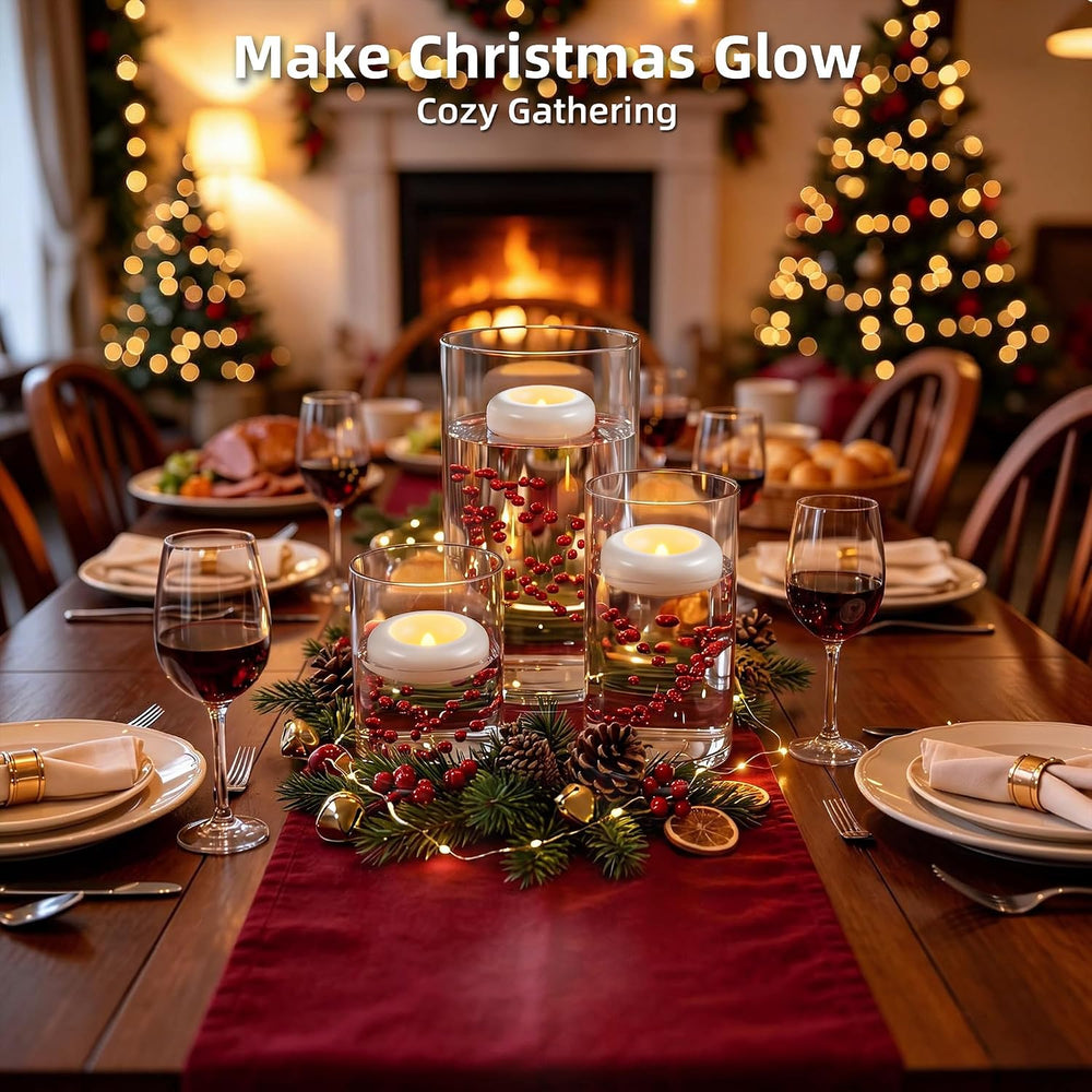 Rechargeable Flameless Floating Candles, 12 Pack Water Activated Tea Lights