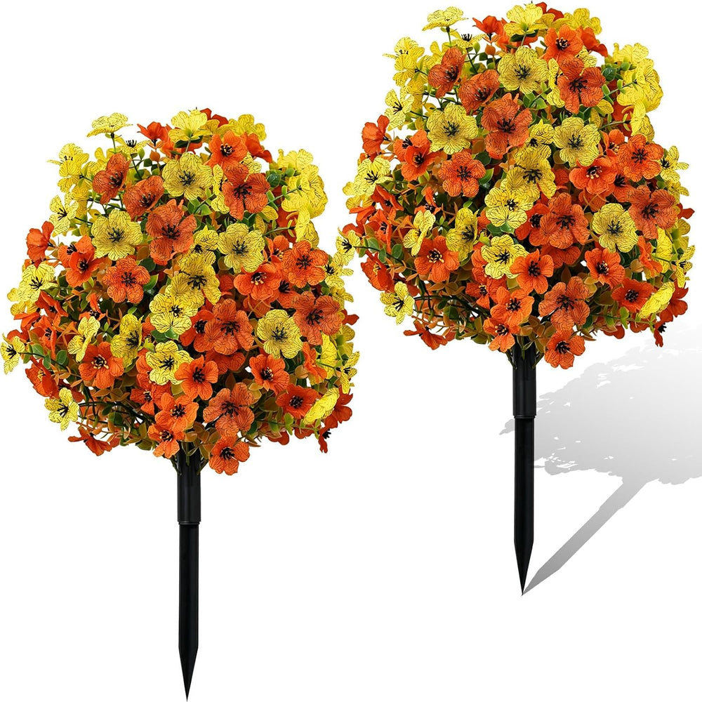 2 Pcs 22" Fall Mums Topiary Balls, Artificial Flower for Outdoors