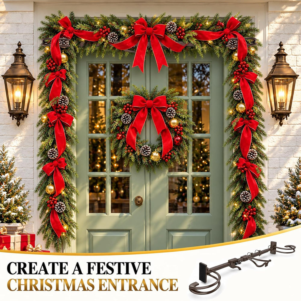 MJZ Garland Hanger for Front Door, Adjustable 34"-53" Garland Holde...