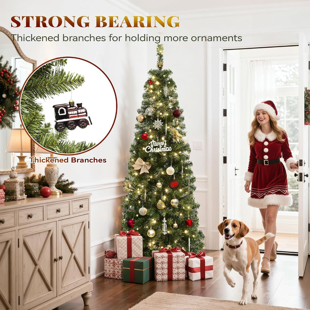 YITAHOME Prelit Green Pencil Christmas Tree 6 FT with Remote