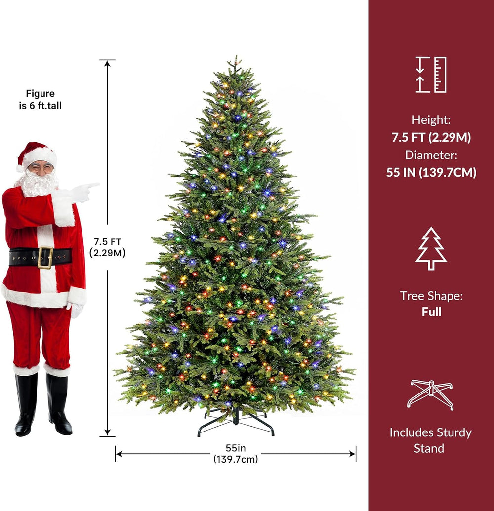 SHareconn 7.5ft Prelit Artificial Christmas Tree with Color Changing Lights