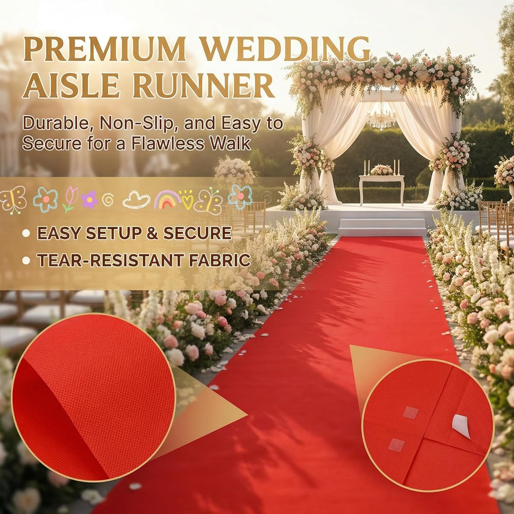 Thick Disposable Red Aisle Runner, 4x100 Feet