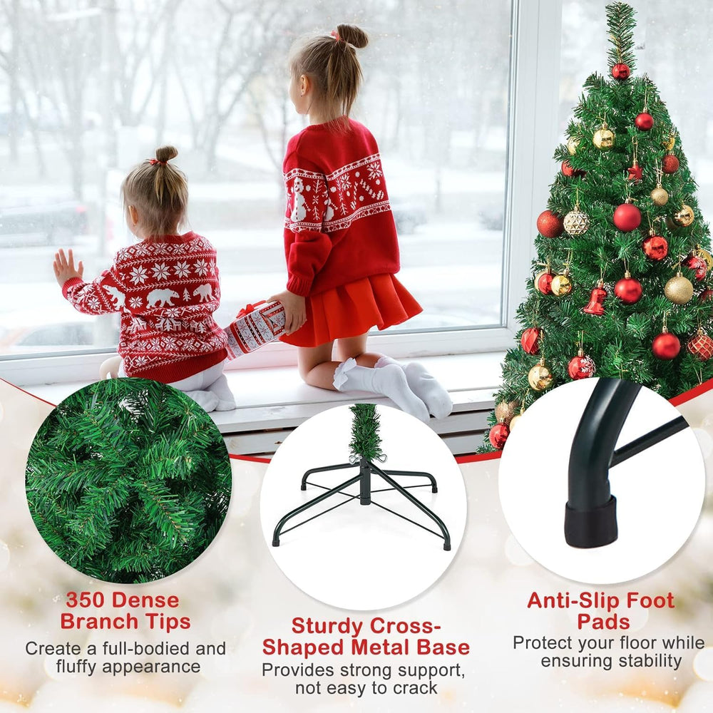 Goplus 5ft Artificial Christmas Tree with 350 PVC Branch Tips