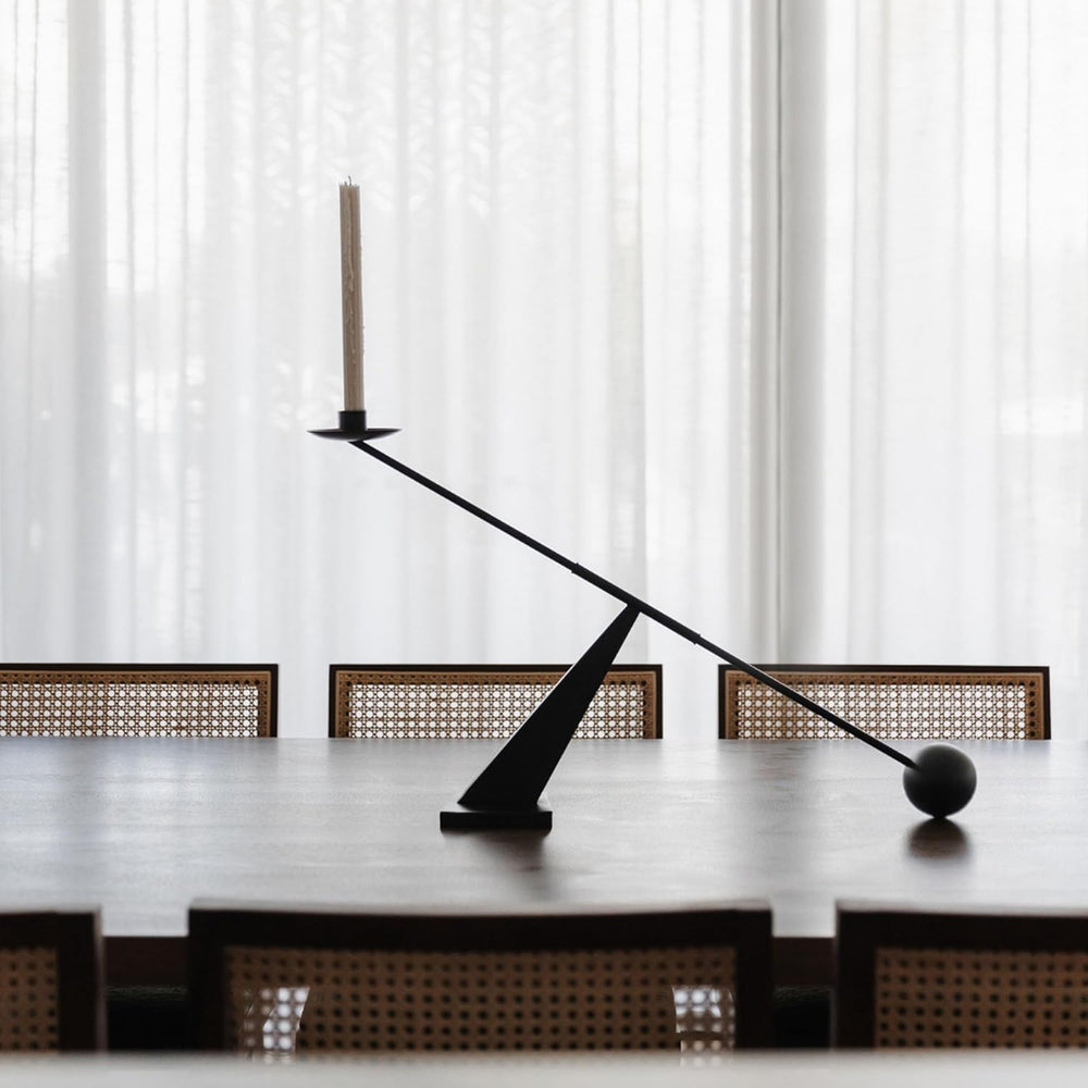 Modern Metal Black Taper Candle Holder,Decorative Candle Stand 19''