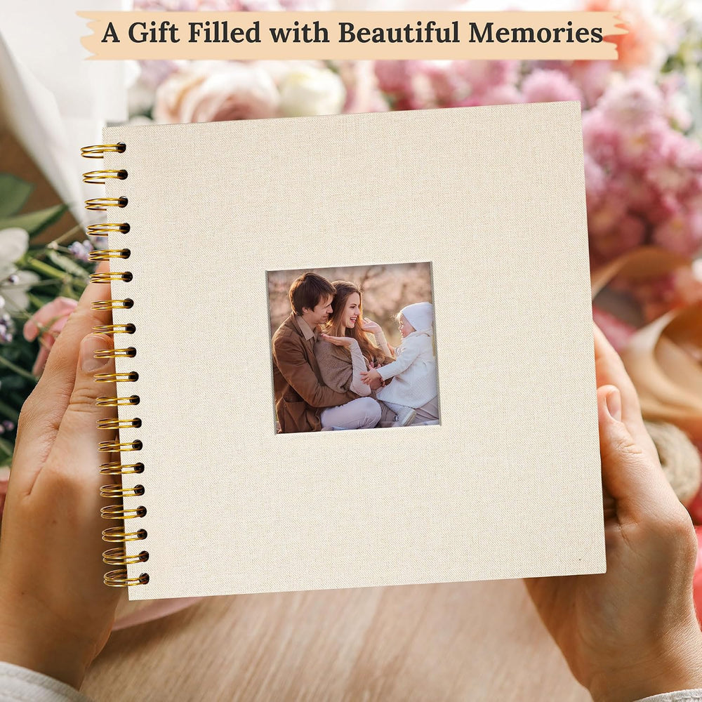 12"x12" Scrapbook Photo Album Linen Cover 40 Sheets 80 Pages White ...