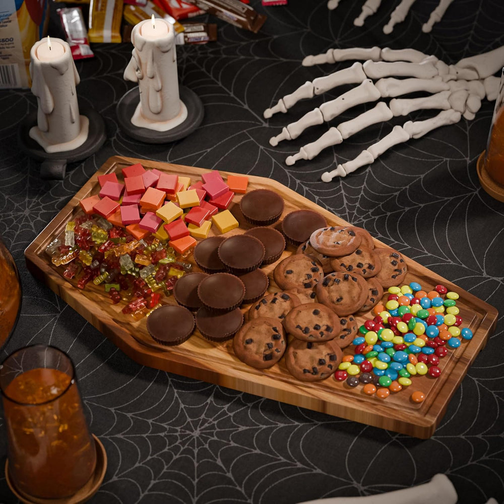 Large Coffin Cutting Board 17x10.5In Gothic Charcuterie Board. Spooky Decor