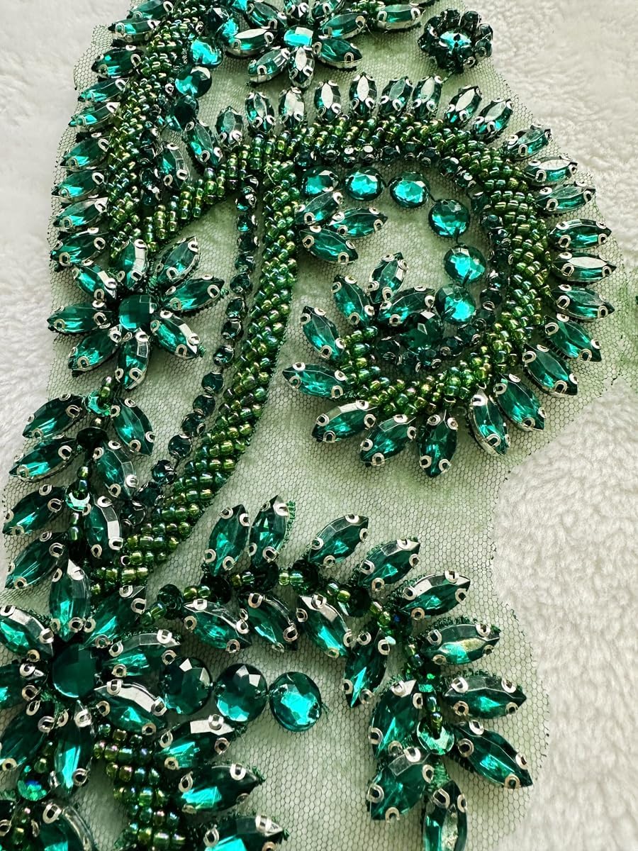 HandSewing Beads Applique sew on Rhinestones Sequins Lace Decoration Irregula...