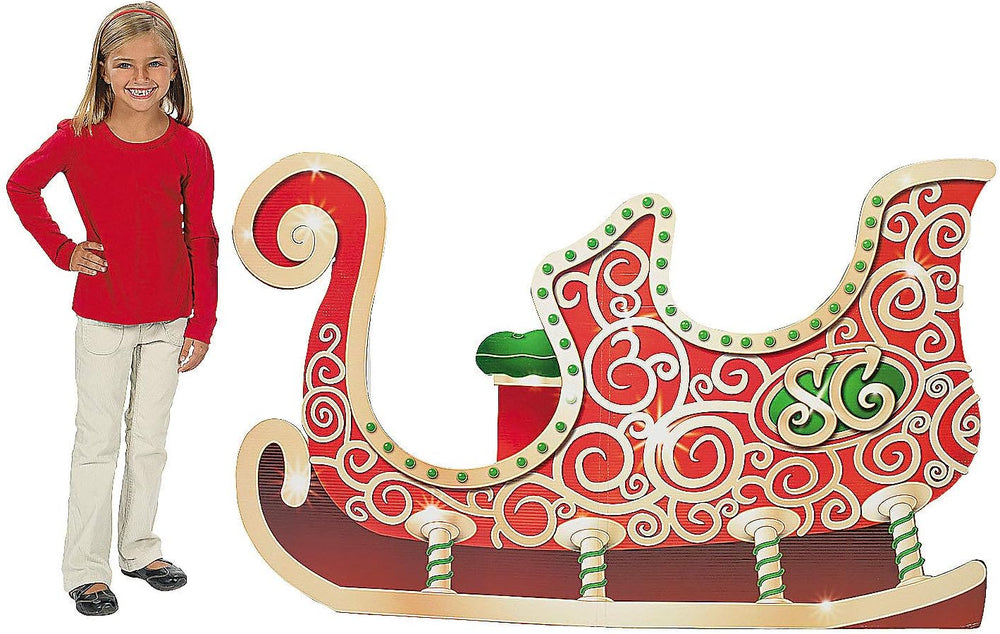 Fun Express Cardboard Santa Sleigh Stand Up Christmas Decorations