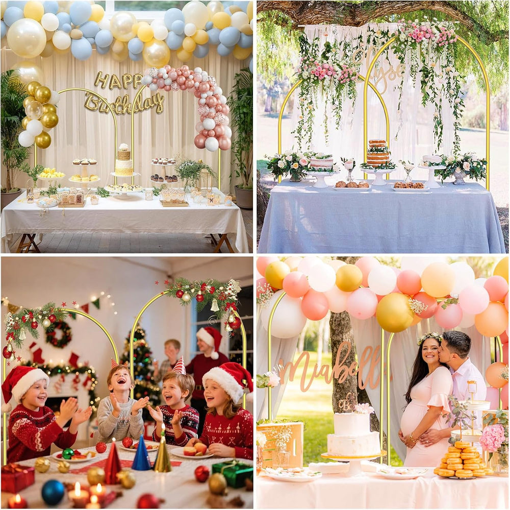 6.6FT Arch Backdrop Stand, Gold Metal Arch Stand for Wedding