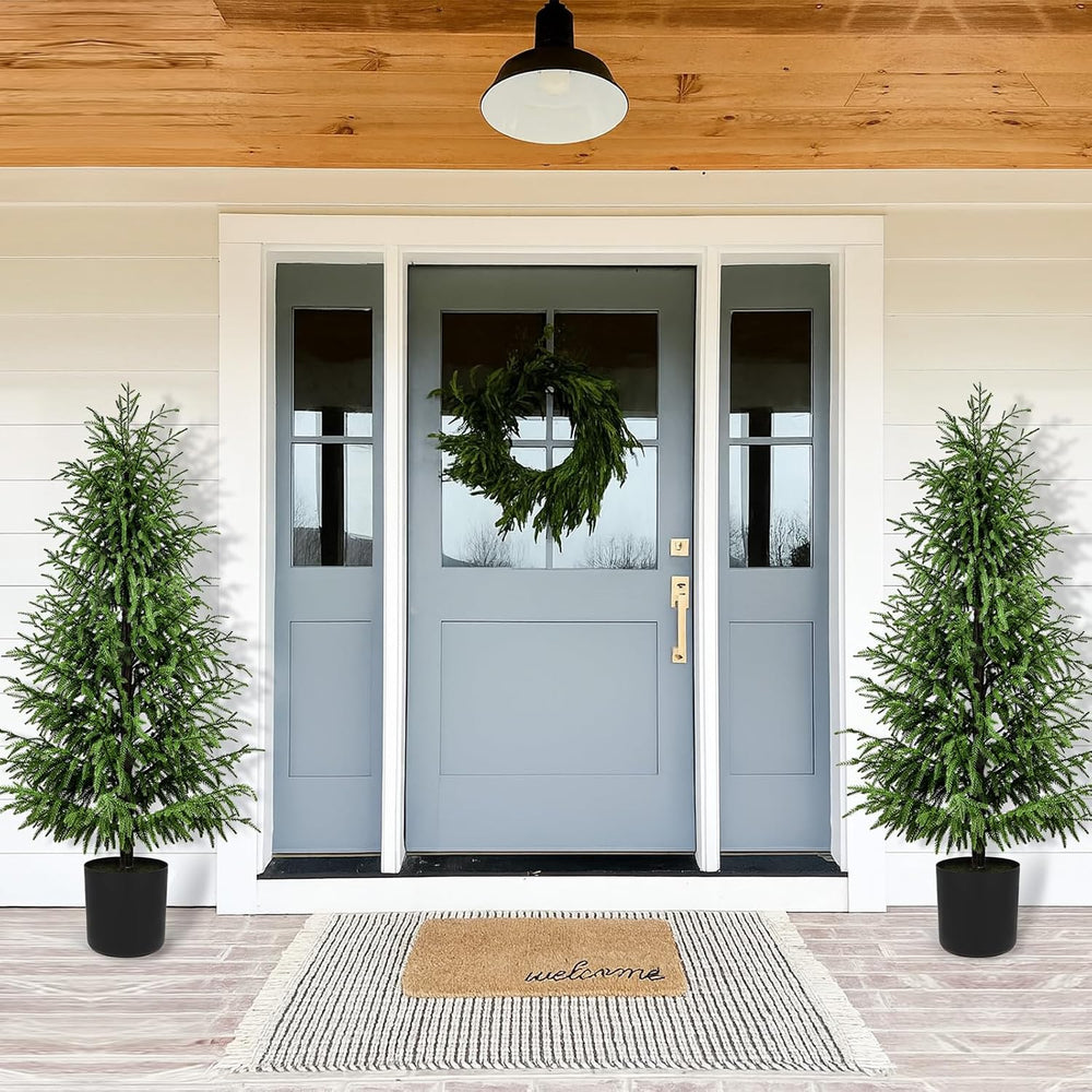 5FT Christmas Tree, Artificial Norfolk Pine Without Lights, Real-Touch PE Mat...