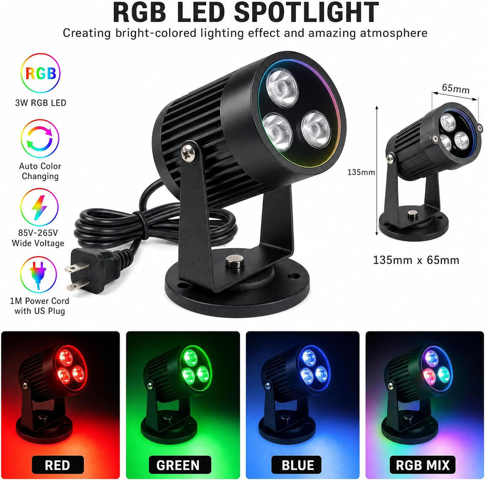 12 Inch Disco Ball with RGBW 3W Led Spotlight