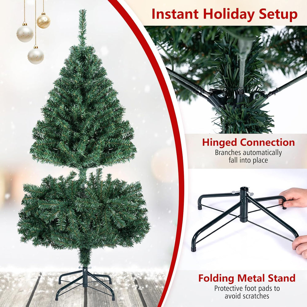 Goplus 4ft Pre-Lit Artificial Christmas Tree with 100 Lights, 11 Light-Mode