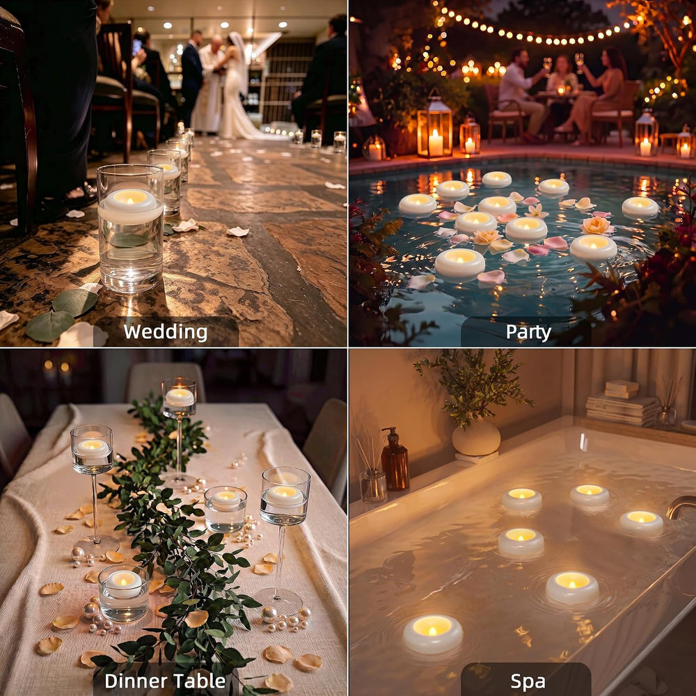 Rechargeable Flameless Floating Candles, 6 Pack Water Activated Tea Lights
