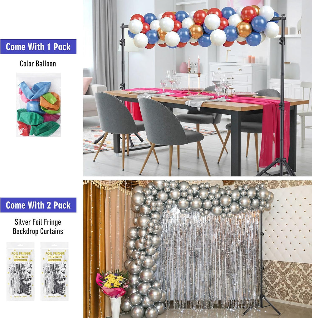 Backdrop Stand Kit - 6 Widths, 10x8.5ft Adjustable Background Stand for Parti...