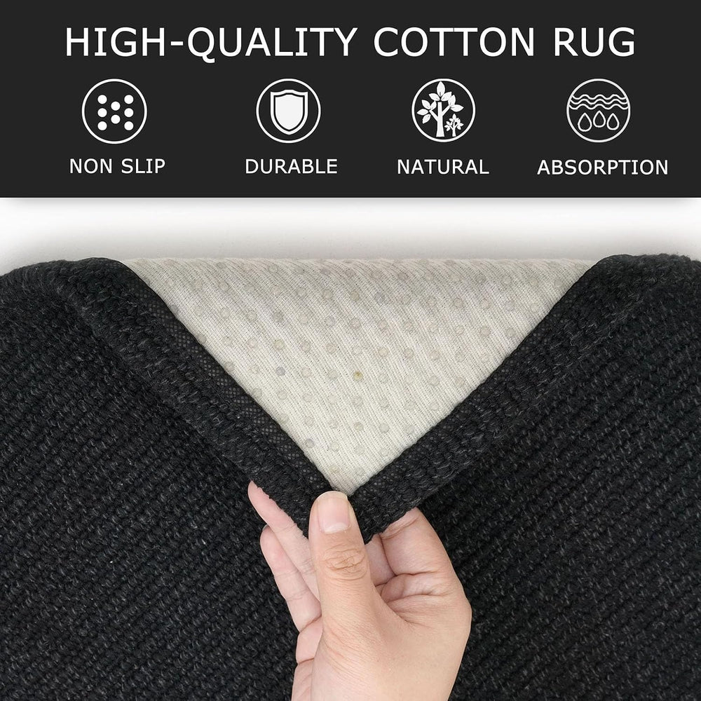KOZYFLY 3x8 Runner Carpet, Washable Non Slip Kitchen Hallway Rug, Heathered C...