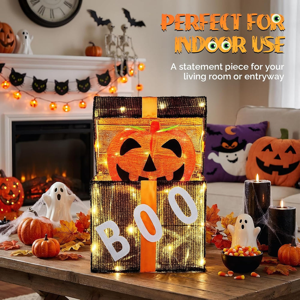 VINGLI Cute Halloween Decorations Outdoor, Animated Pumpkin Decorations Gift ...