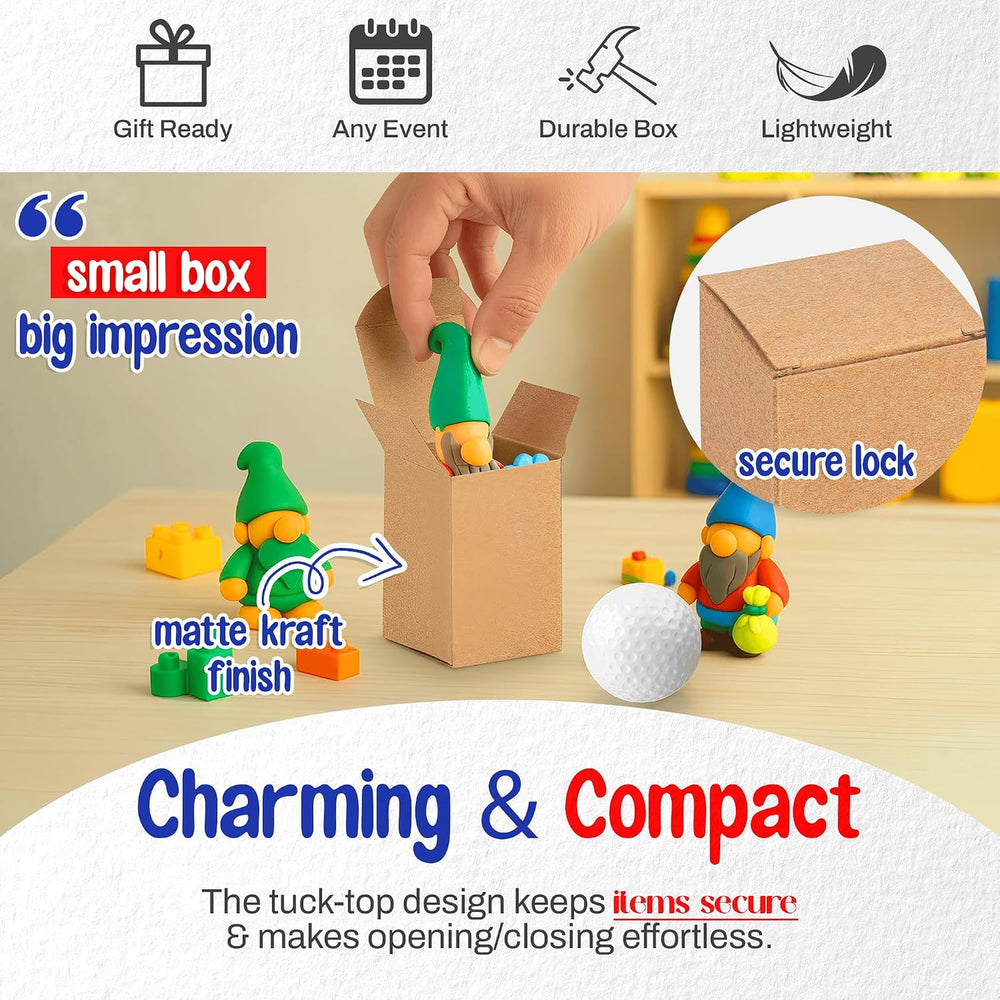 MT Products Tuck Top Kraft Paperboard Gift box 2" x 2" x 3" - ...