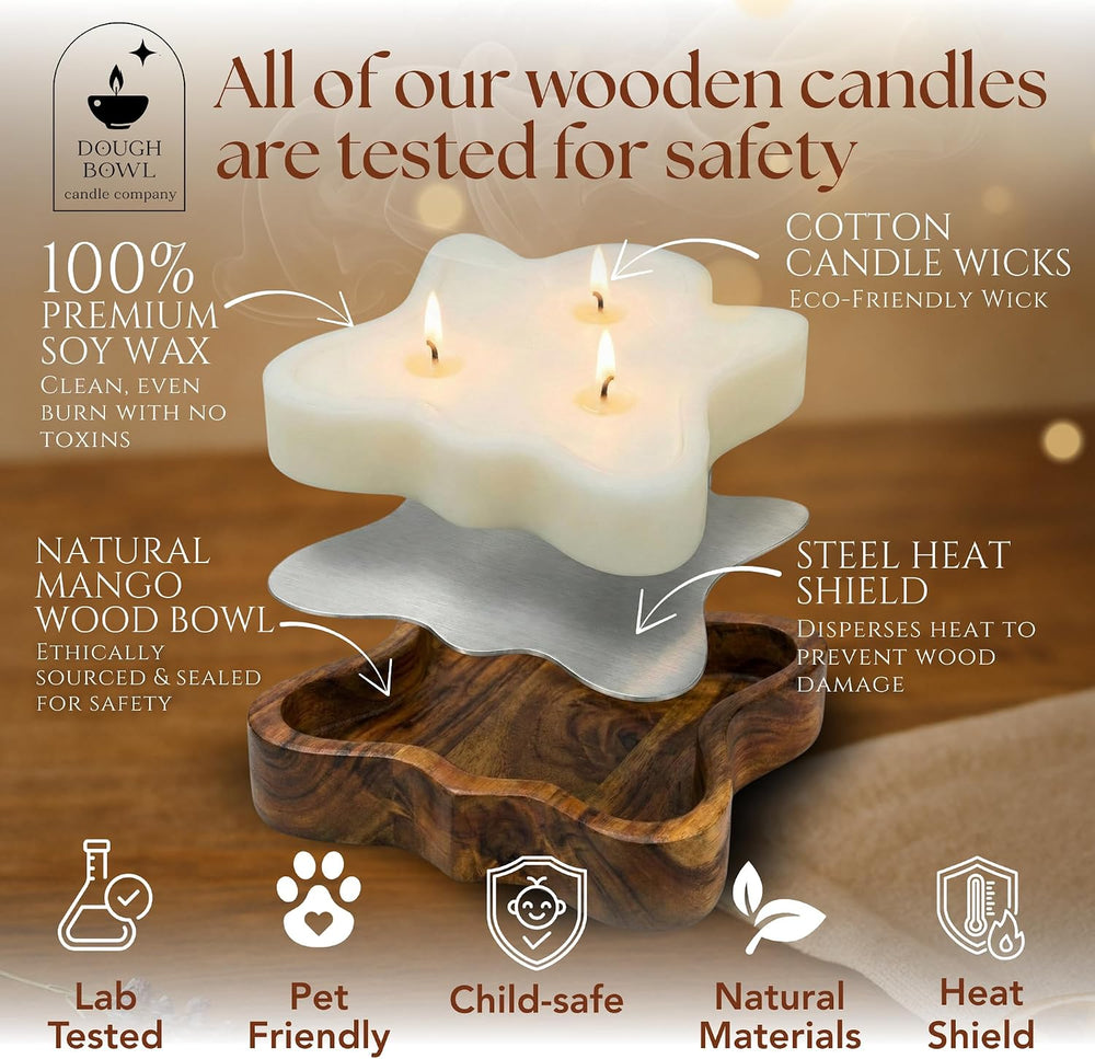 Dough Bowl Candle Co. Ghost Candles - 7x7x2in Halloween Candles, Wooden Fall ...