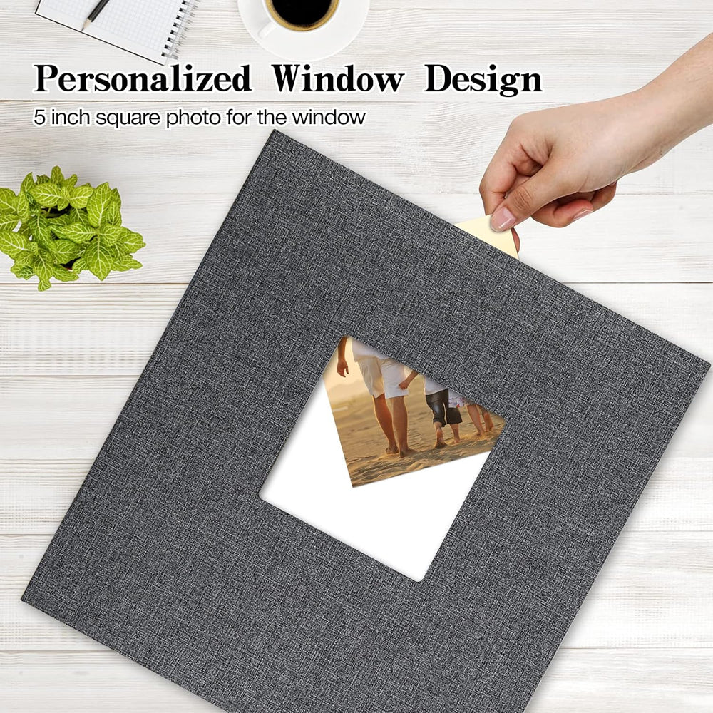 potricher Photo Album 4x6 Pictures, 1000 Pockets, Linen Cover, Gray